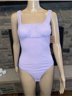 Intake One Step  NWT Size Small  Lavender Ribbed Tank Bodysuit- 035